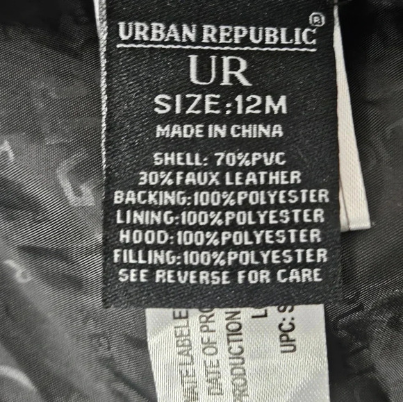 Urban Republic faux leather coat.‎ Size 12M - Picture 5 of 7